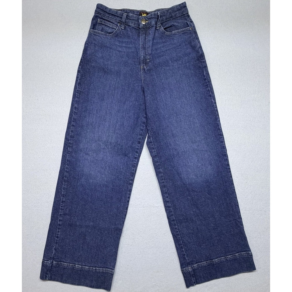 Lee Women Wide-Leg‎ Let-Down Hem High-Rise Jean Blue Size 12L